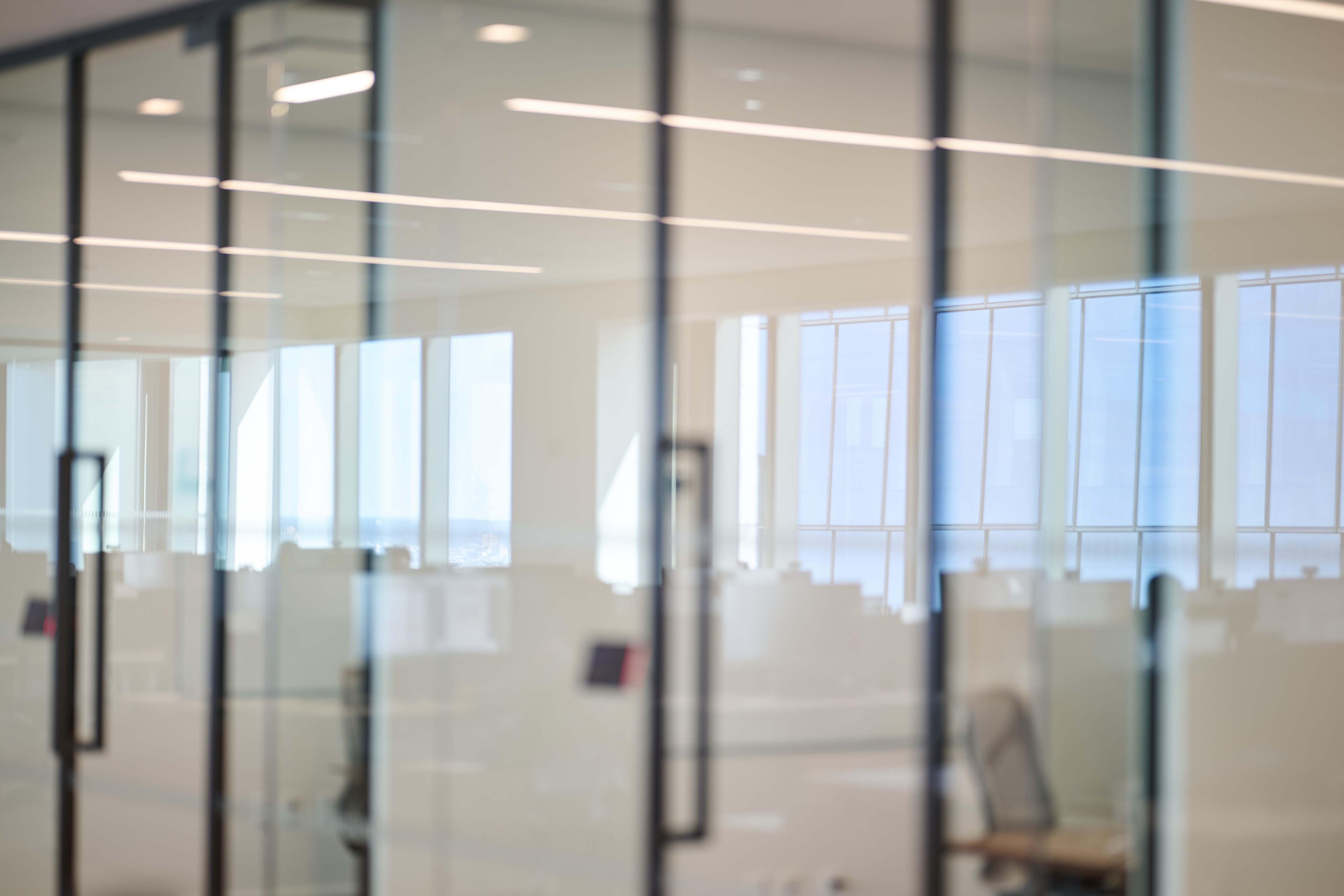 Window reflection of open office concept