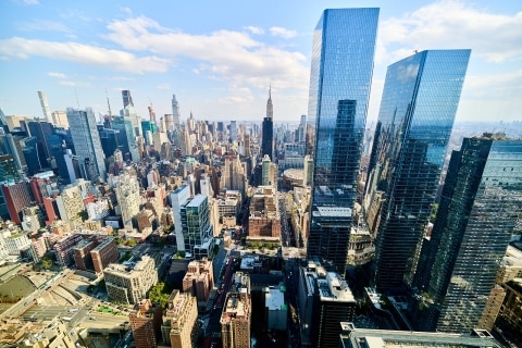 Aerial view of midtown New York